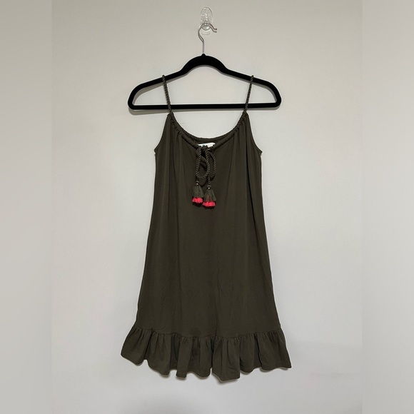 Boden Green Sleeveless Mini Dress Size 4 Resort Beach Boho Summer Festival - Picture 1 of 9